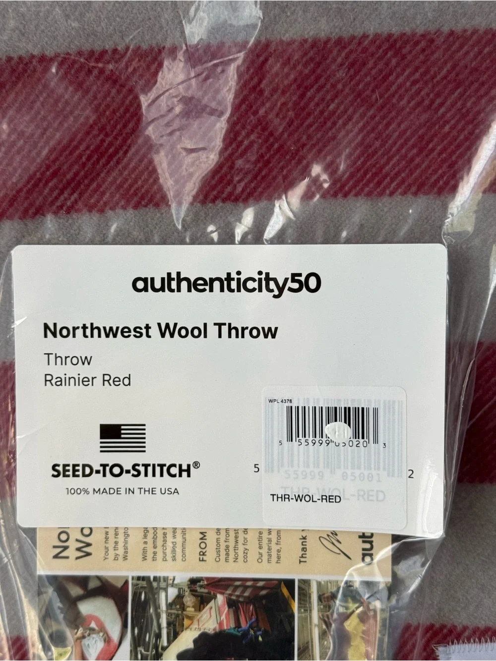NWT Authenticity50 Northwest Wool Throw